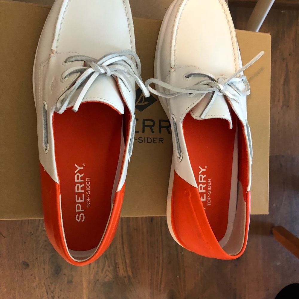 Sperrys Orange and White